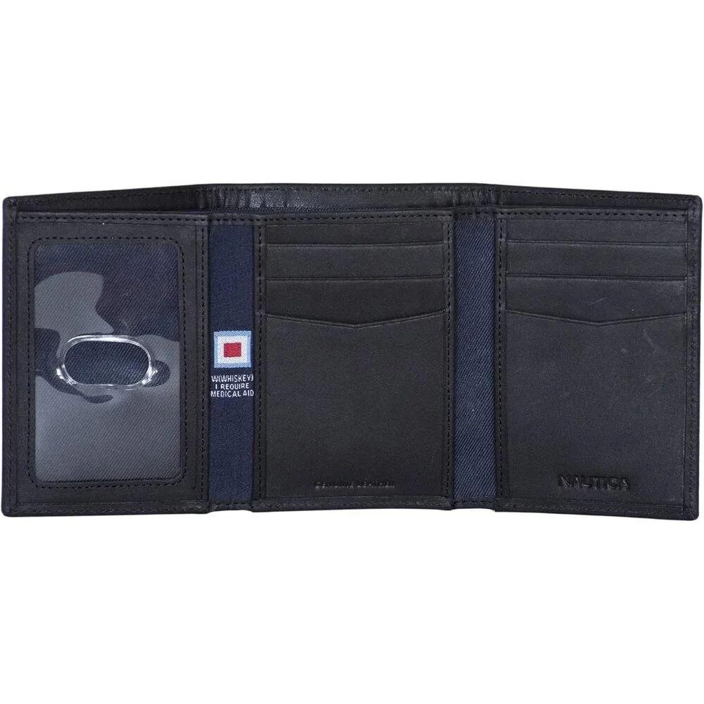 Men's Classic Leather Trifold RFID Wallet (Available in Smooth or Pebble Grain)